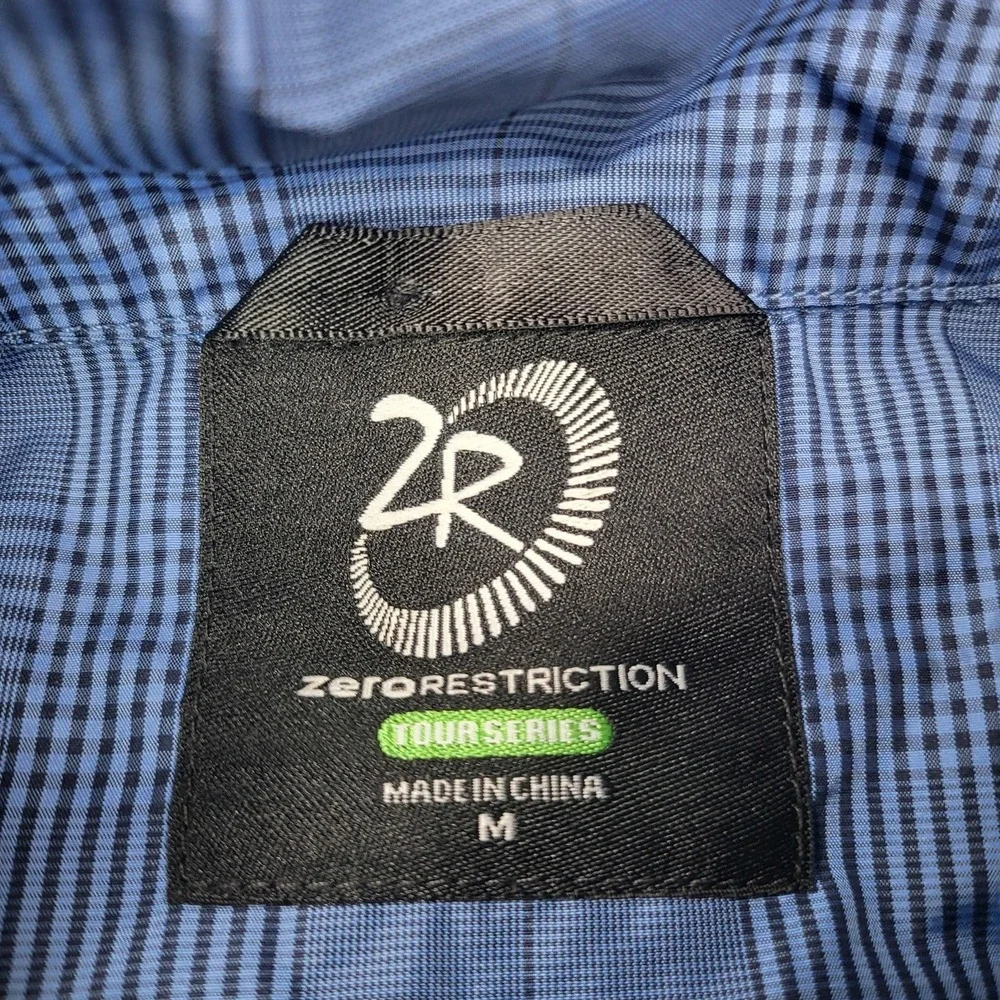 Zero Restriction‎ Windbreaker Jacket Mens Medium Blue Tour Series Half Zip Golf